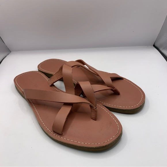 Madewell The Boardwalk Leather Flat Sandals Size 6 NWOB - Picture 2 of 7